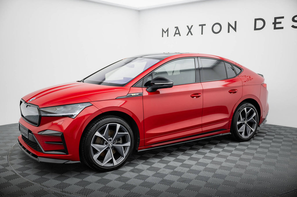 Maxton Design Street+ Seitenschweller Leisten passend für Skoda Enyaq Coupe iV RS schwarz Hochglanz