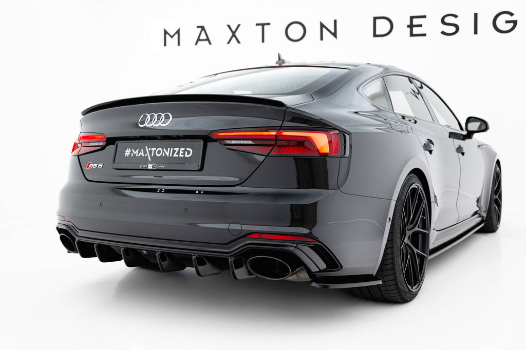 Maxton Design Diffusor Heck Ansatz passend für Audi RS5 Coupe / Sportback F5 schwarz Hochglanz
