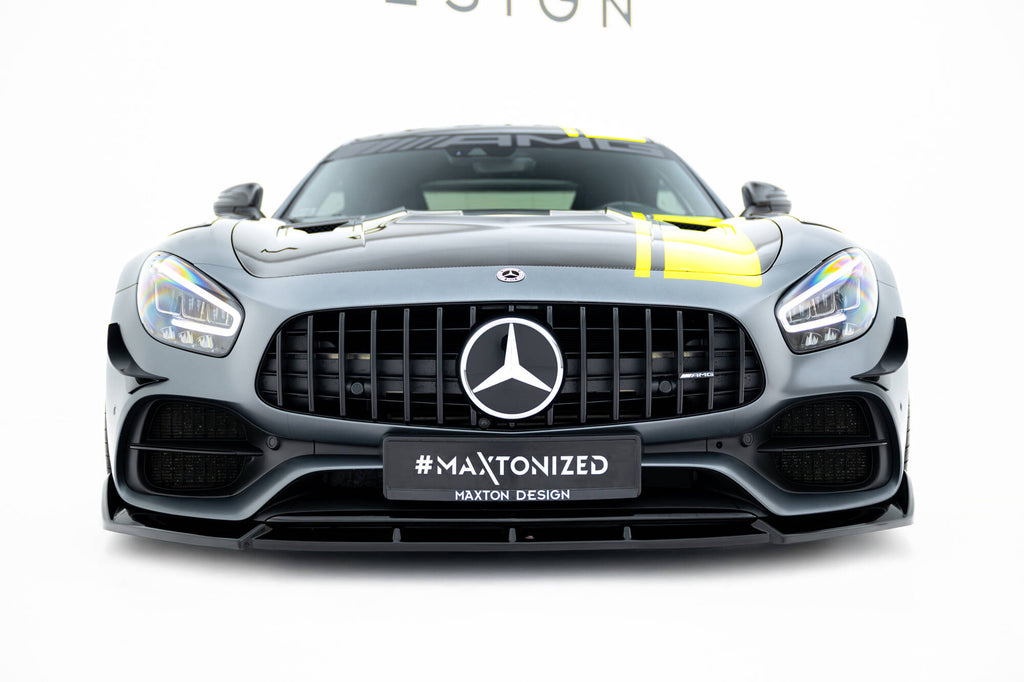 Maxton Design Street+ Spoilerlippe Front Ansatz passend für Mercedes-AMG GT C C190 Facelift schwarz Hochglanz