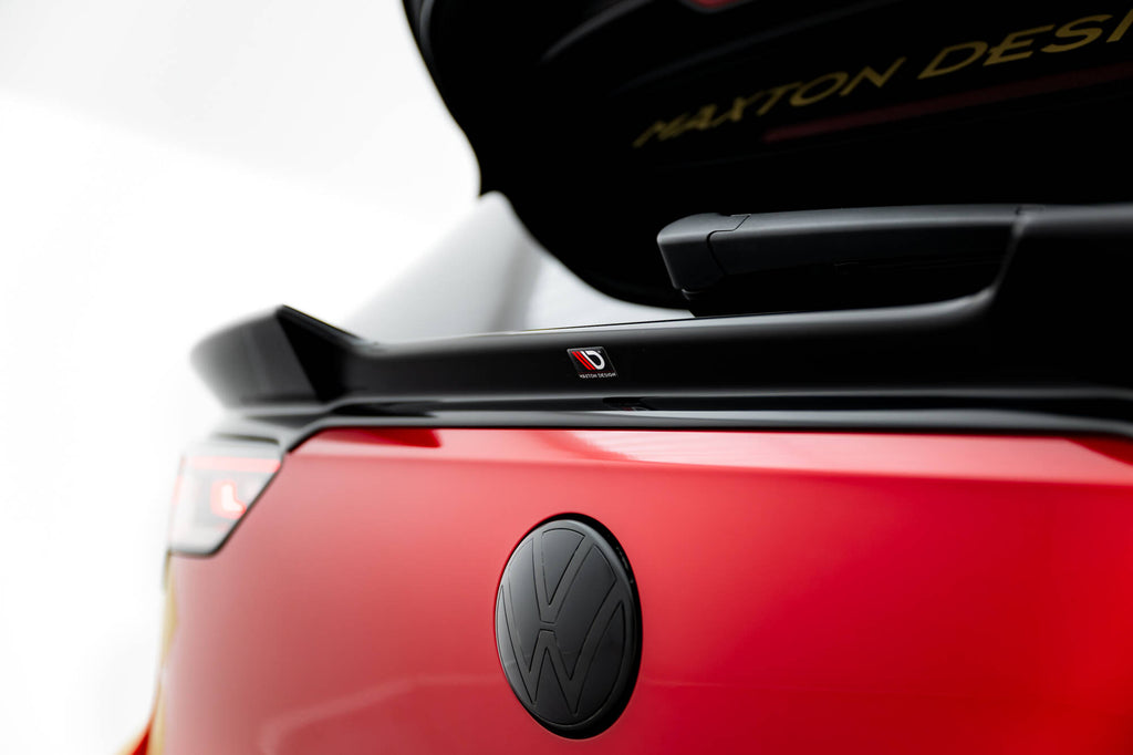 Maxton Design Niedriger Spoiler CAP 3D passend für VW Golf R Mk8 Facelift schwarz Hochglanz