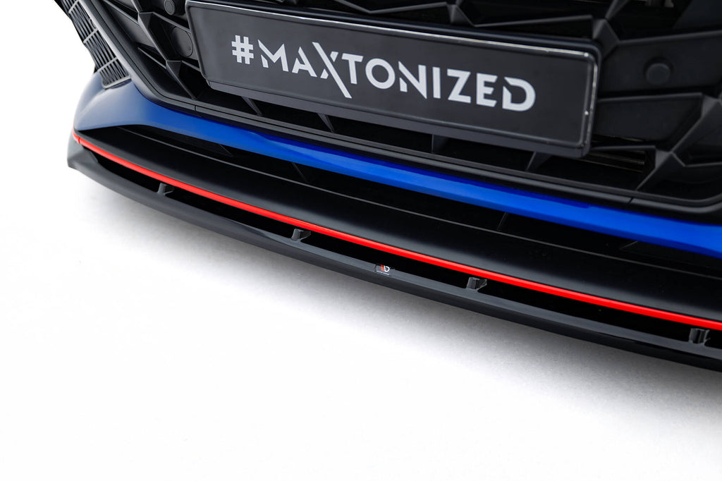 Maxton Design Street+ Spoilerlippe Front Ansatz V.2 passend für Hyundai Elantra N Mk7 schwarz Hochglanz