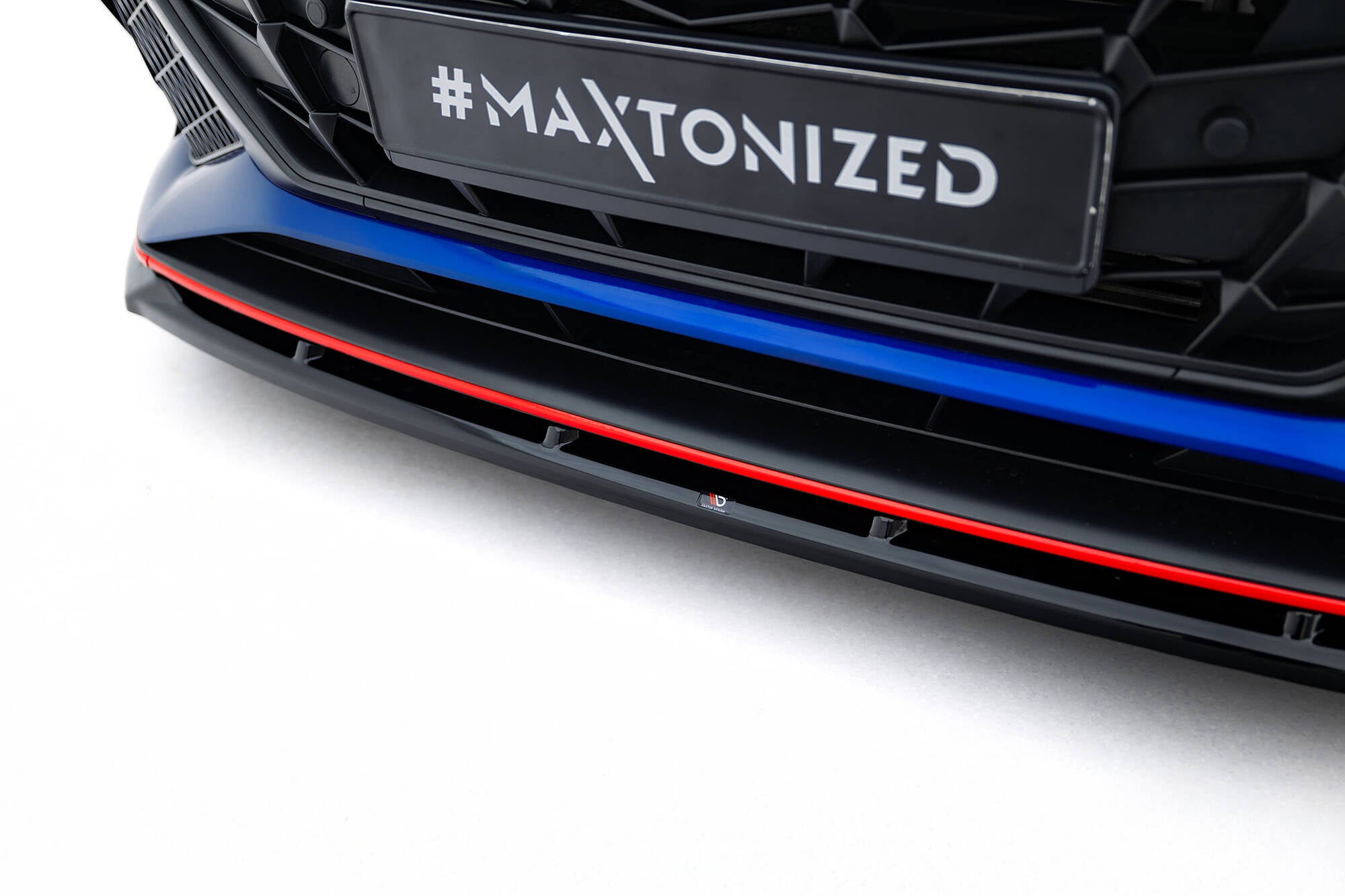Maxton Design Street+ Spoilerlippe Front Ansatz V.2 passend für Hyundai Elantra N Mk7 schwarz Hochglanz