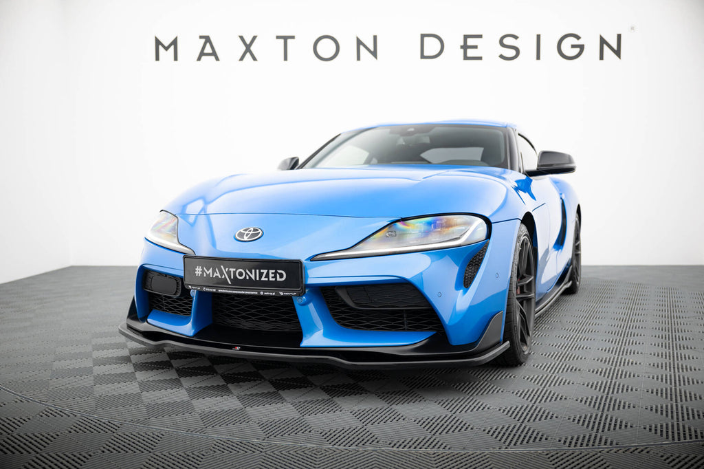 Maxton Design Street+ Spoilerlippe Front Ansatz V.2 passend für Toyota Supra Mk5 schwarz Hochglanz