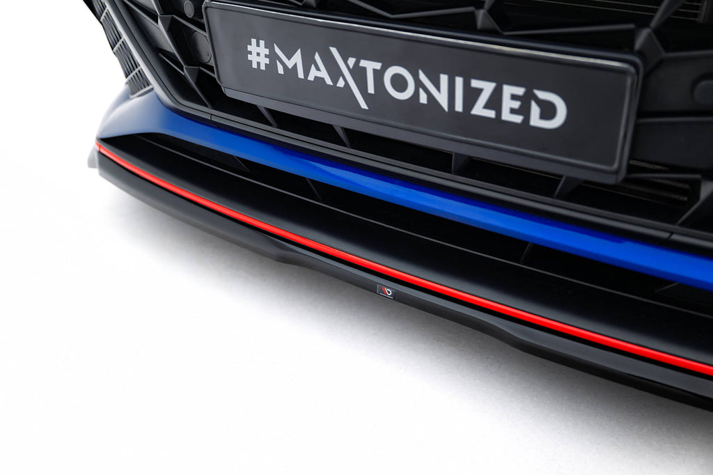 Maxton Design Street+ Spoilerlippe Front Ansatz V.1 passend für Hyundai Elantra N Mk7 schwarz Hochglanz