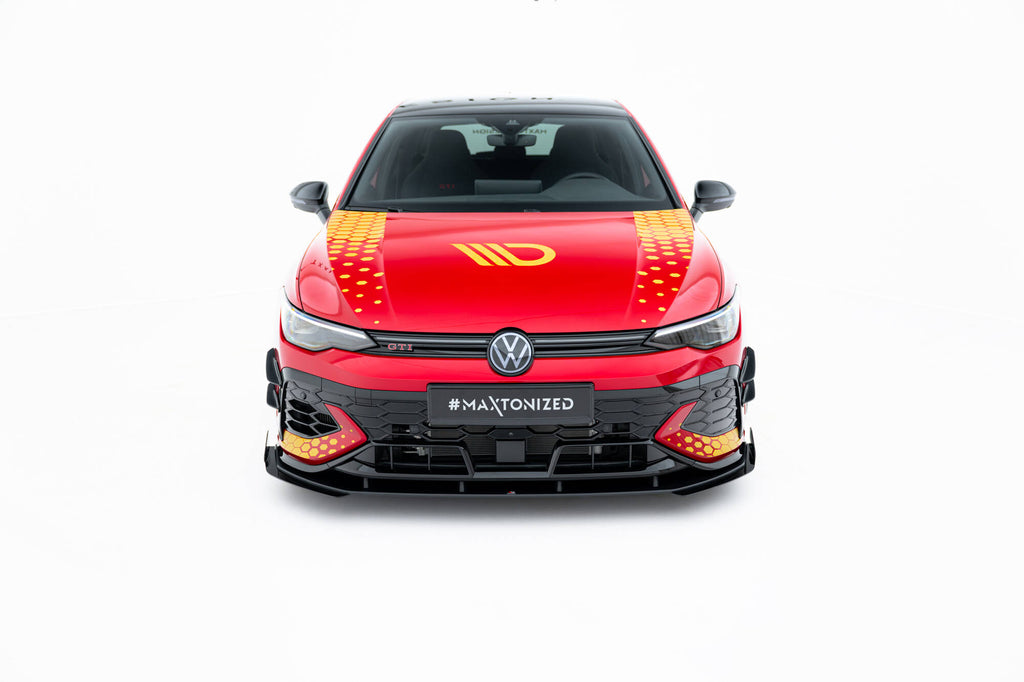 Maxton Design Front Stoßstange Flaps passend für Flaps VW Golf GTI Clubsport Mk8 Facelift schwarz Hochglanz