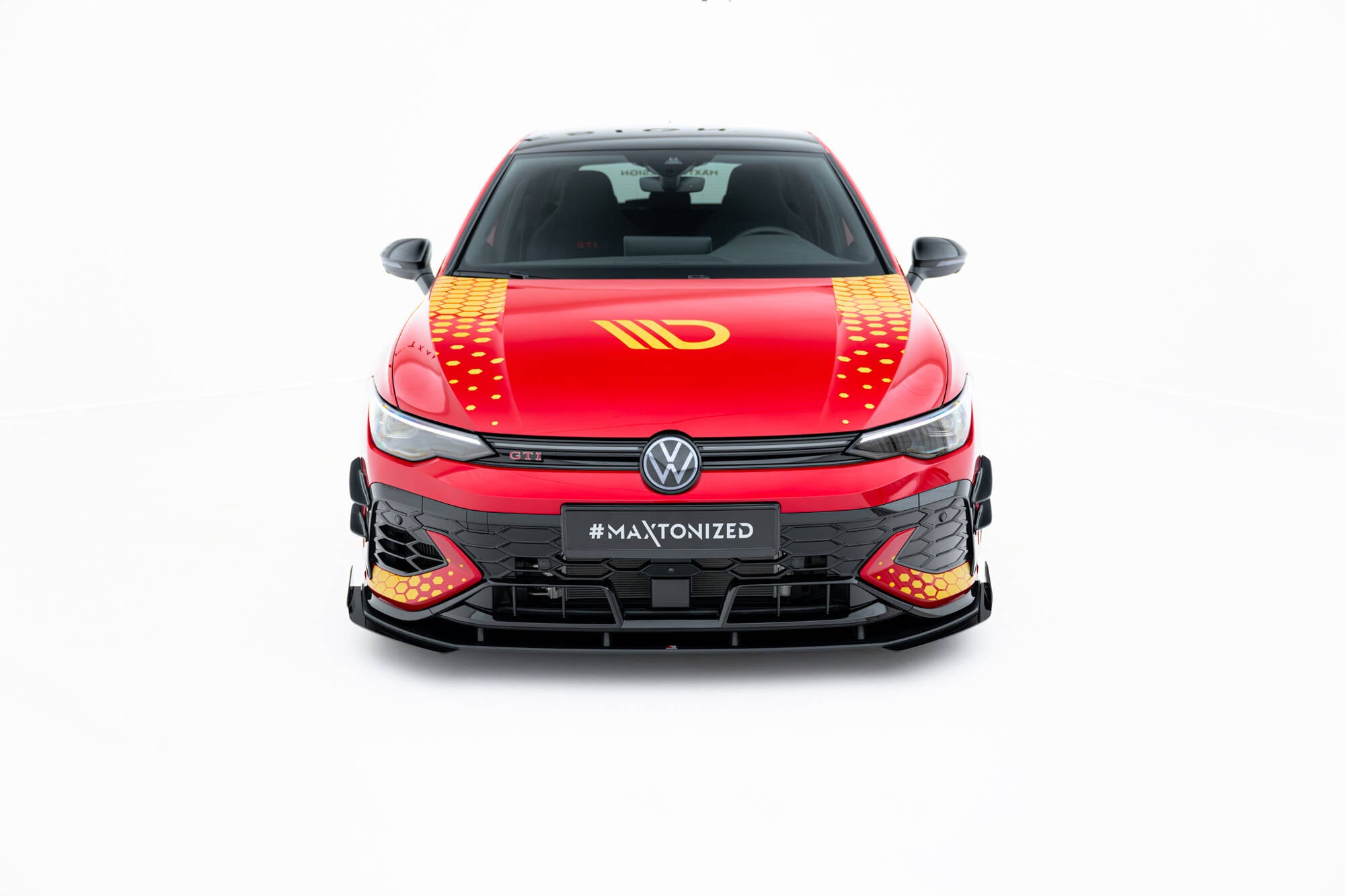 Maxton Design Front Stoßstange Flaps passend für Flaps VW Golf GTI Clubsport Mk8 Facelift schwarz Hochglanz