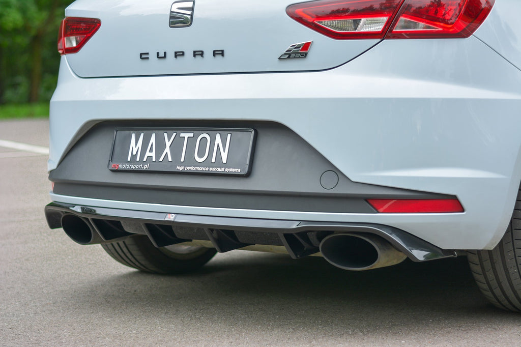 Maxton Design Diffusor Heck Ansatz passend für Seat Leon III Cupra schwarz Hochglanz