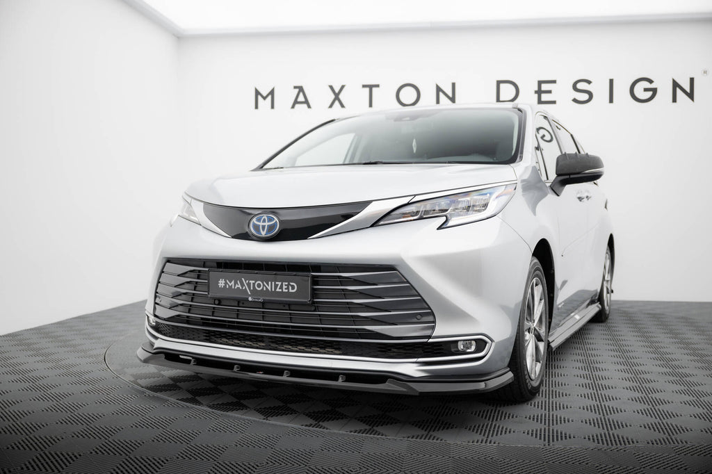 Maxton Design Street+ Spoilerlippe Front Ansatz passend für Toyota Sienna Mk4 schwarz Hochglanz