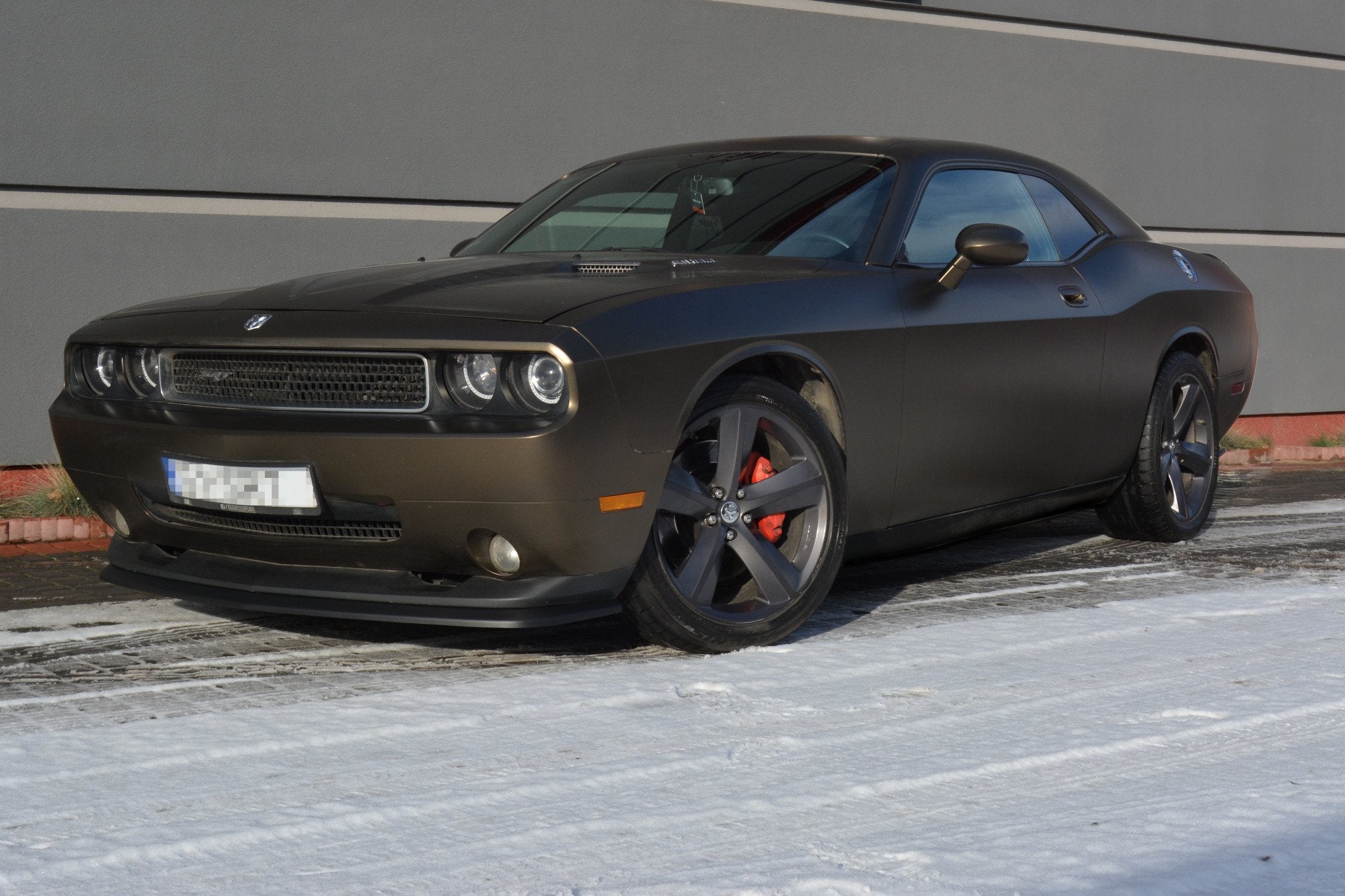 Maxton Design Street+ Spoilerlippe Front Ansatz passend für DODGE CHALLENGER MK3. PHASE-I SRT8 COUPE schwarz Hochglanz