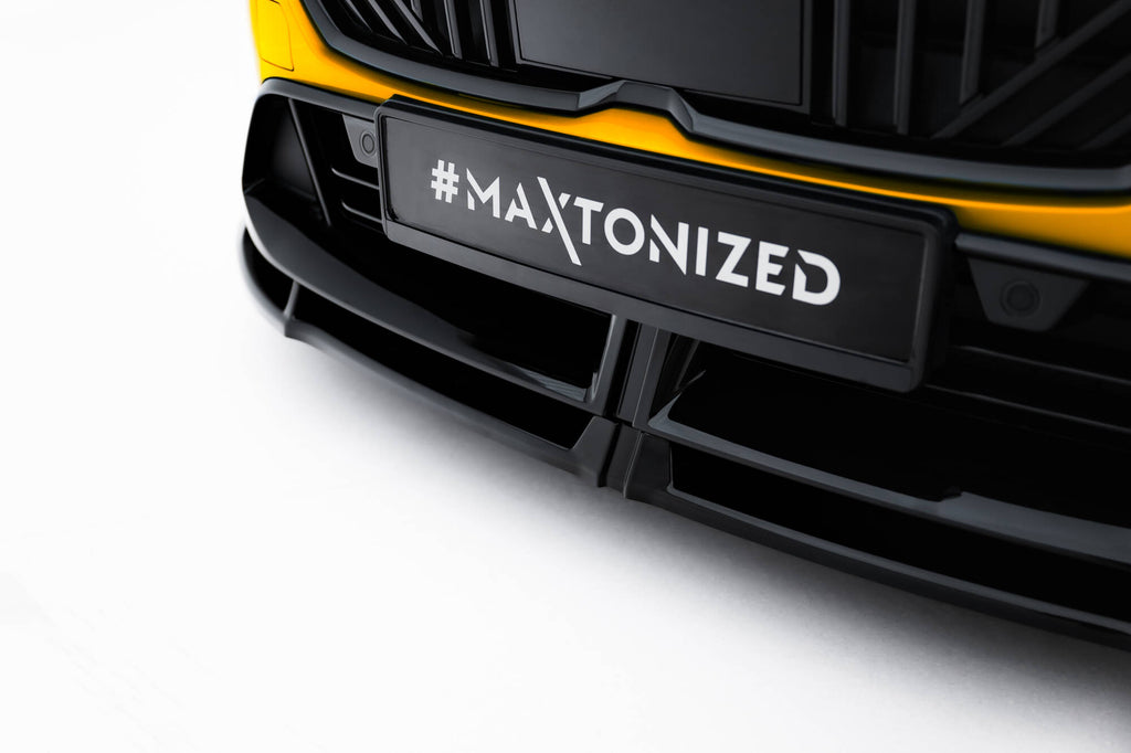Maxton Design Street+ Spoilerlippe Front Ansatz V.3 passend für BMW 1er M-Paket F70 schwarz Hochglanz