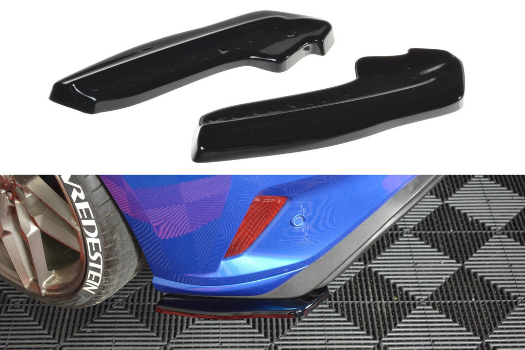 Maxton Design Heck Ansatz Flaps Diffusor V.1 passend für Ford Focus Hatchabck ST-Line schwarz Hochglanz