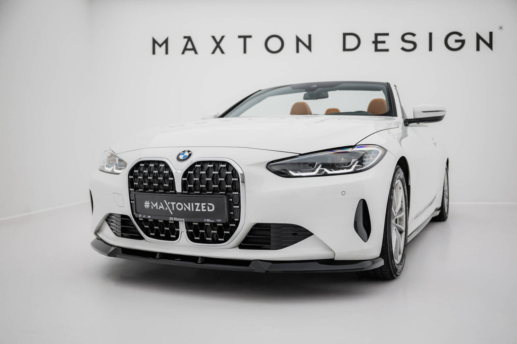 Maxton Design Street+ Spoilerlippe Front Ansatz passend für BMW 4er Coupe / Cabrio G22 / G23 schwarz Hochglanz