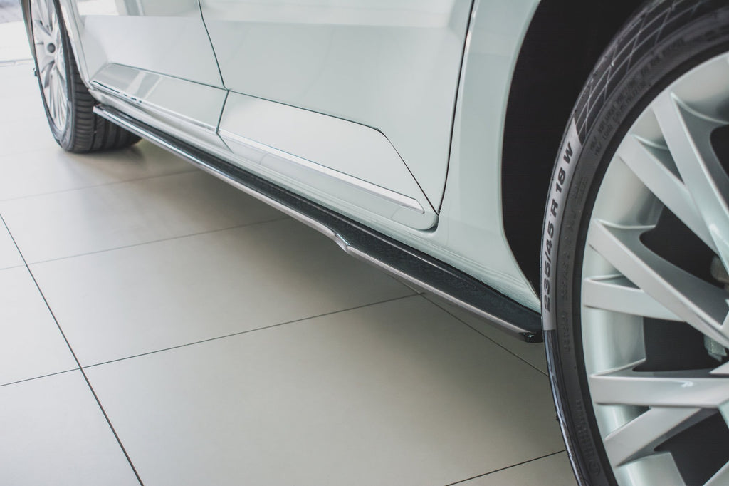Maxton Design Street+ Seitenschweller Leisten passend für Skoda Superb Liftback / Combi Mk3 Facelift schwarz Hochglanz