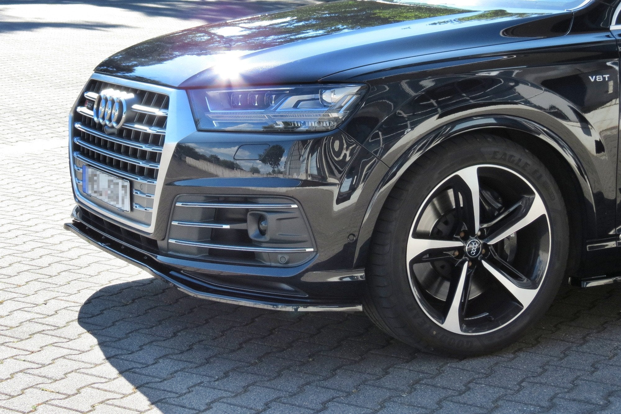 Maxton Design Street+ Spoilerlippe Front Ansatz passend für Audi SQ7 / Q7 S-Line Mk.2 schwarz Hochglanz