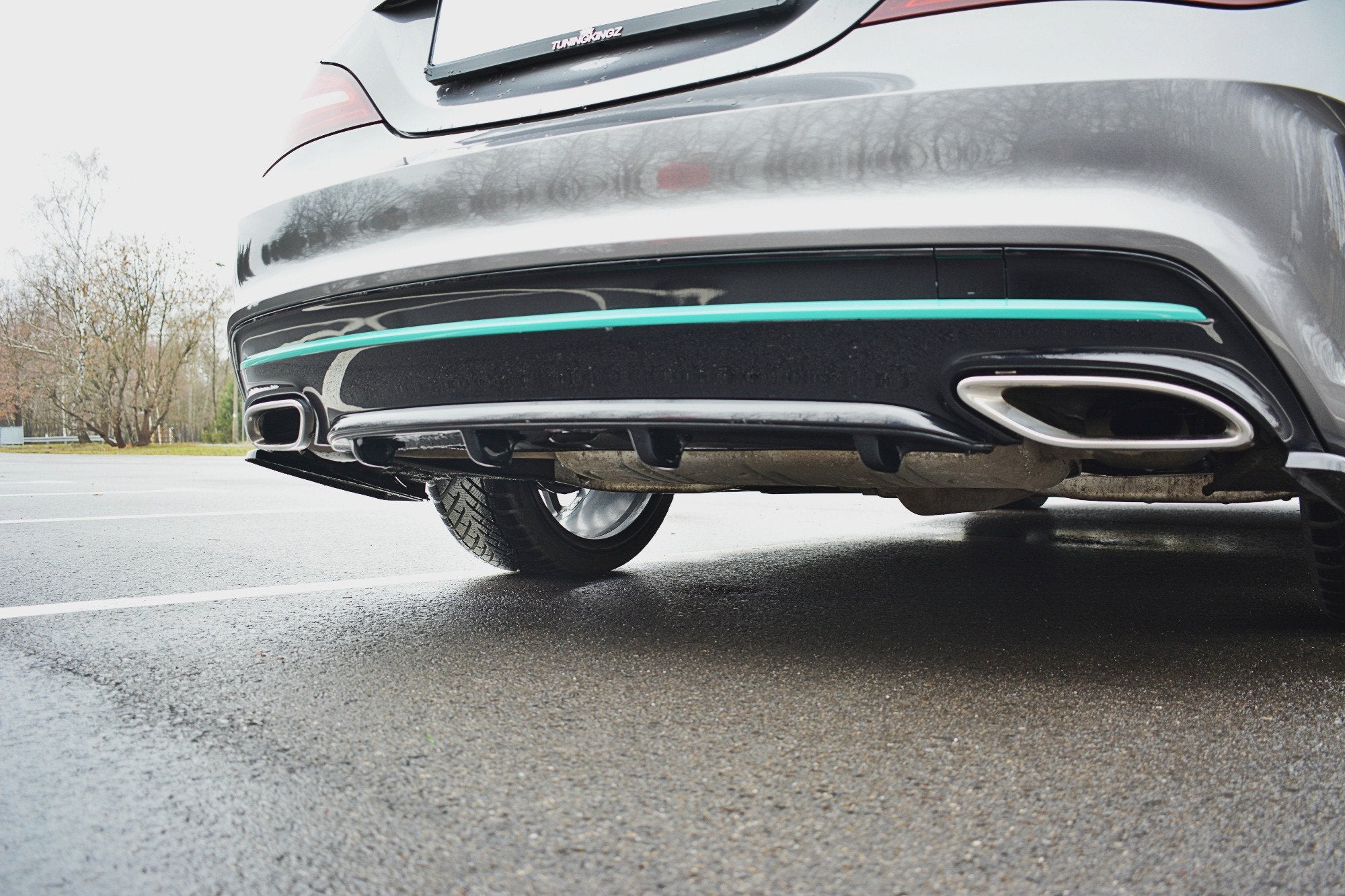 Maxton Design Diffusor Heck Ansatz passend für Mercedes CLA C117 AMG-LINE FACELIFT schwarz Hochglanz