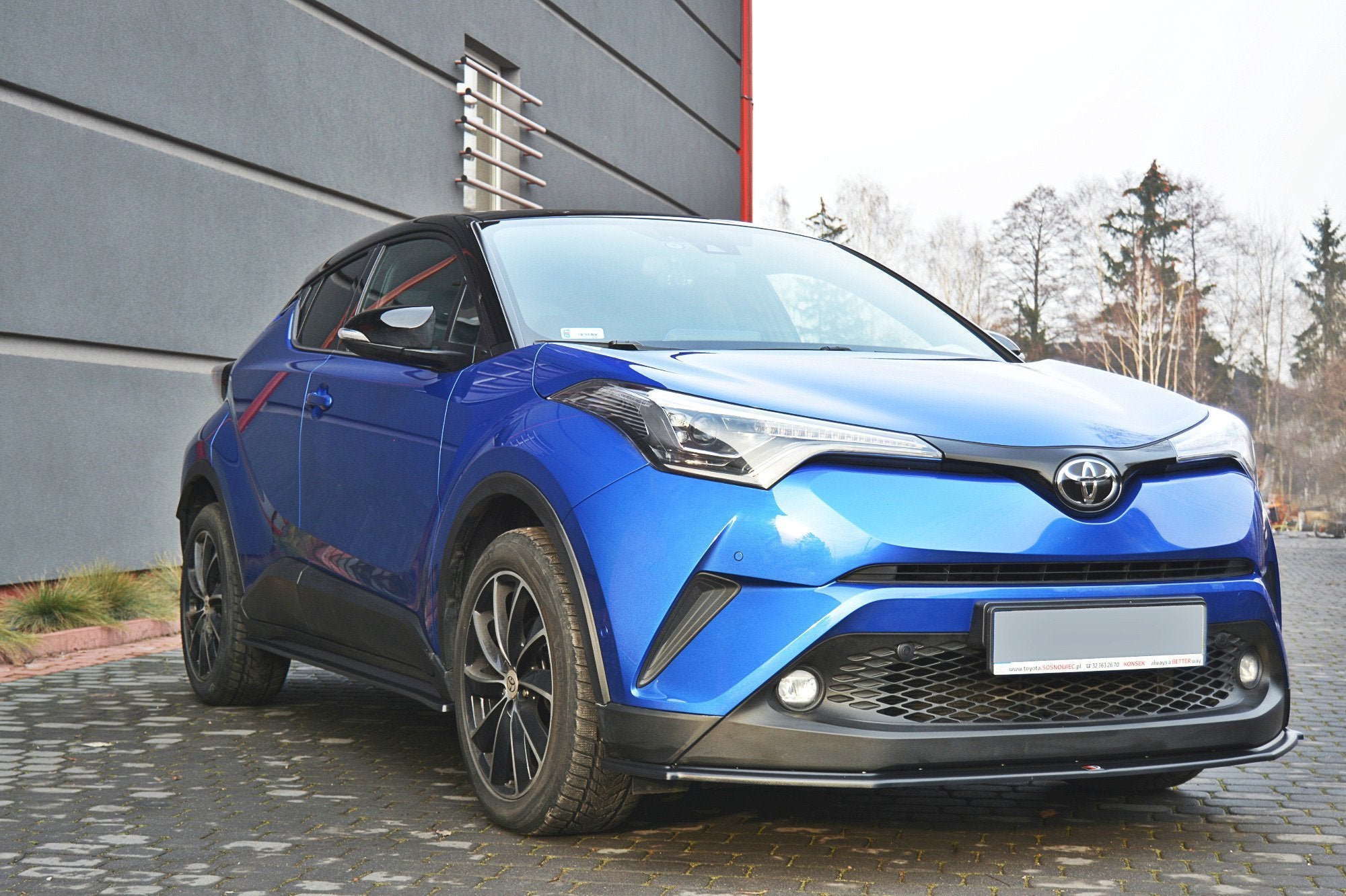 Maxton Design Street+ Spoilerlippe Front Ansatz V.1 passend für TOYOTA C-HR schwarz Hochglanz