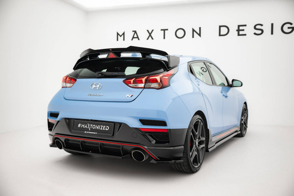 Maxton Design Mittlerer Diffusor Heck Ansatz passend für Hyundai Veloster N Mk2 schwarz Hochglanz