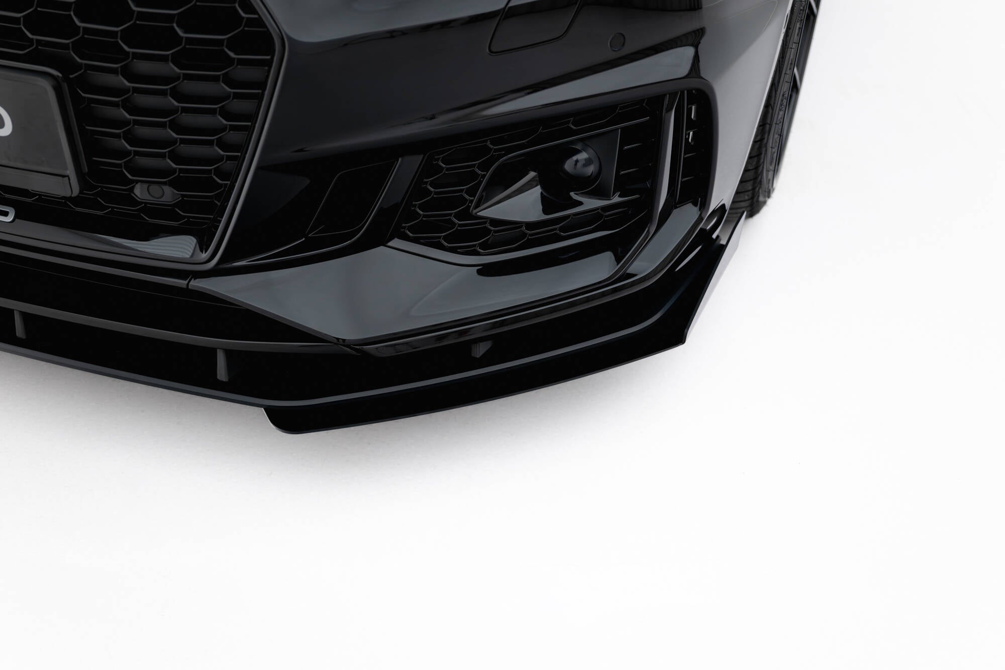 Maxton Design Street Pro Street+ Spoilerlippe Front Ansatz + Flaps passend für Audi RS5 Coupe / Sportback F5 schwarz Hochglanz