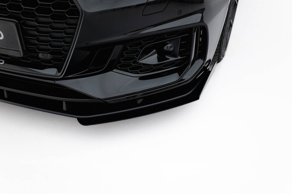 Maxton Design Front Stoßstange Flaps passend für Flaps Audi RS5 Coupe / Sportback F5 schwarz Hochglanz