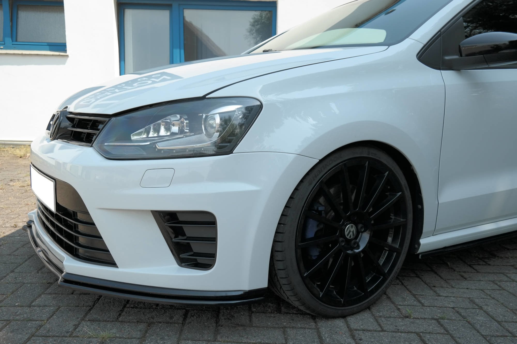 Maxton Design Street+ Spoilerlippe Front Ansatz passend für VW Polo WRC Mk5 schwarz Hochglanz