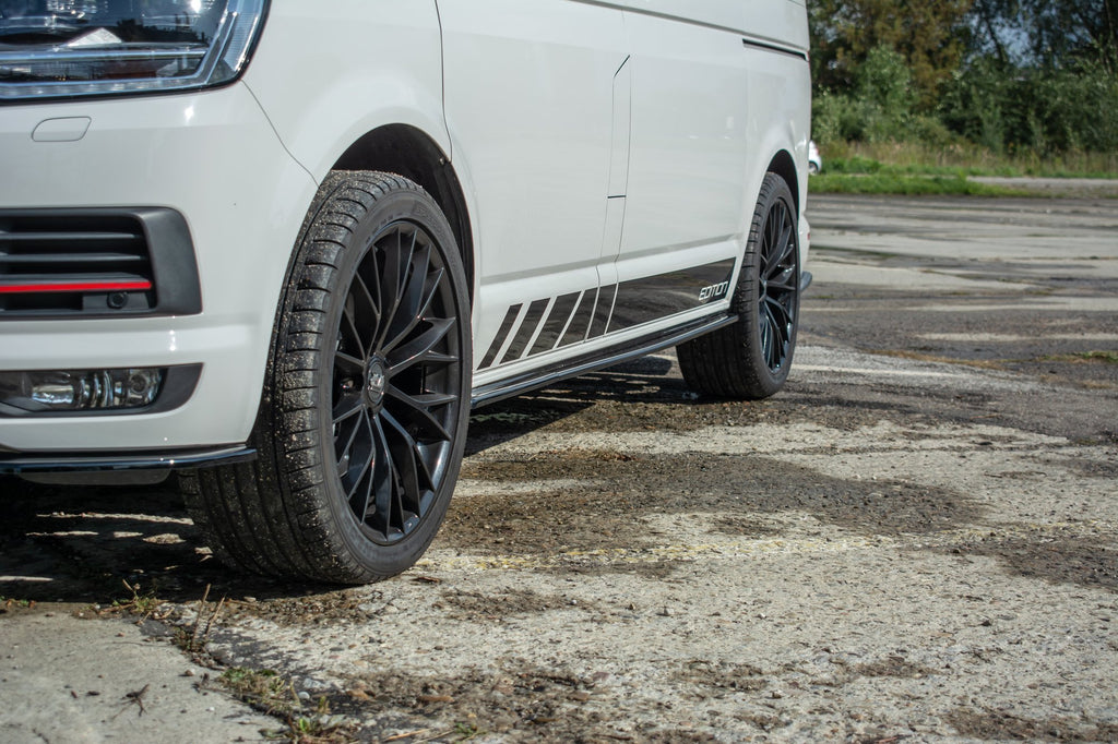 Maxton Design Street+ Seitenschweller Leisten passend für VW T6 schwarz Hochglanz