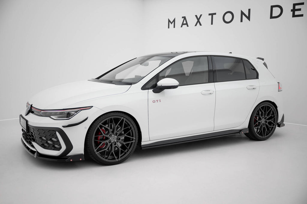 Maxton Design Street+ Seitenschweller Leisten V.2 passend für + Flaps passend für VW Golf GTI / GTE / GTI Clubsport / GTD / R-Line Mk8