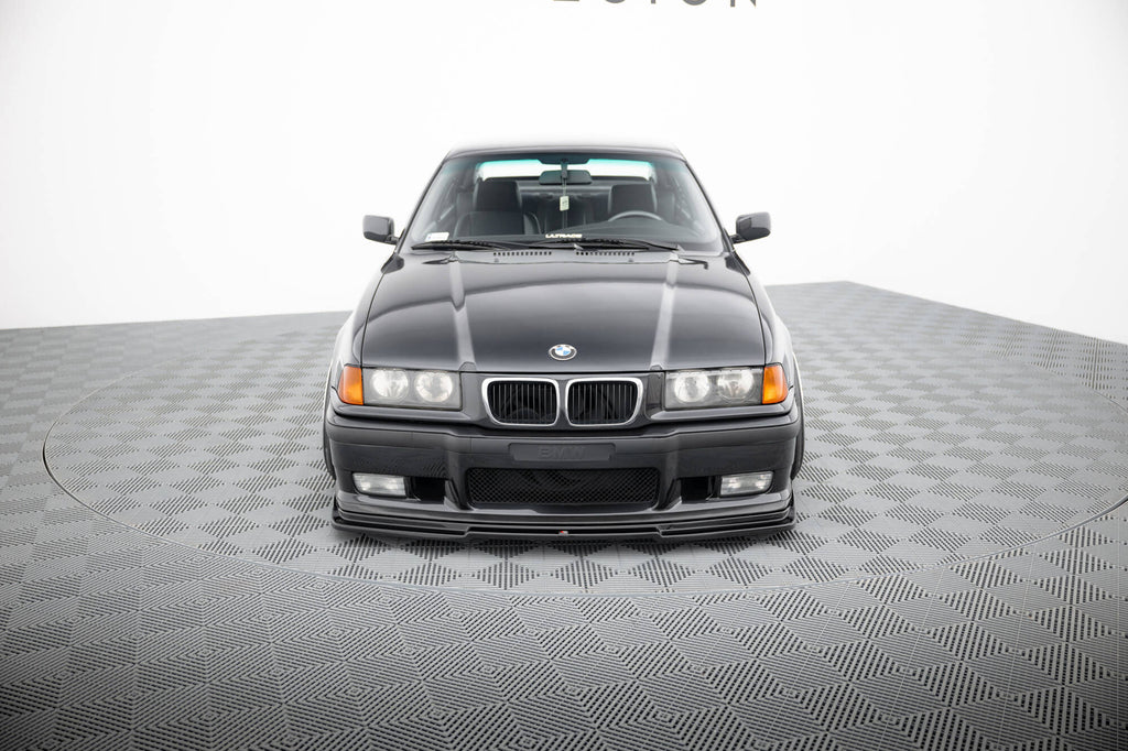 Maxton Design Street+ Spoilerlippe Front Ansatz V.1 passend für BMW M3 / 3 M-Paket Coupe / Cabrio E36 schwarz Hochglanz