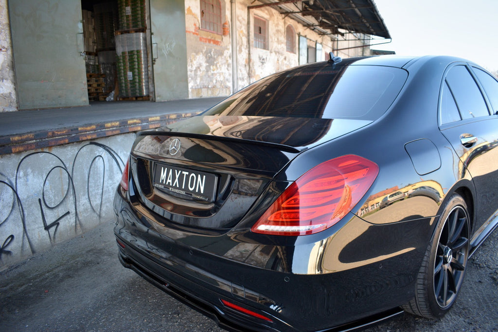 Maxton Design Spoiler CAP passend für Mercedes-Benz S W222 / W222 Facelift schwarz Hochglanz