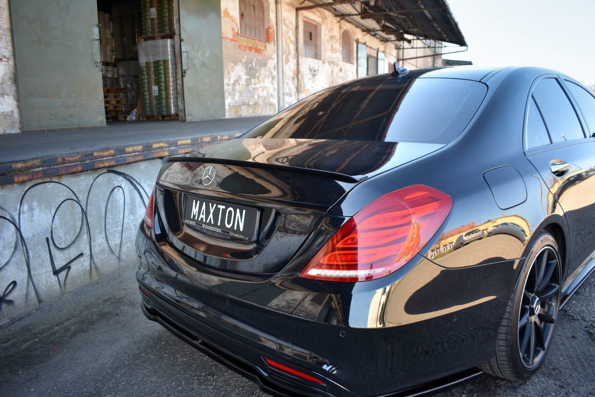 Maxton Design Spoiler CAP passend für Mercedes-Benz S W222 / W222 Facelift schwarz Hochglanz