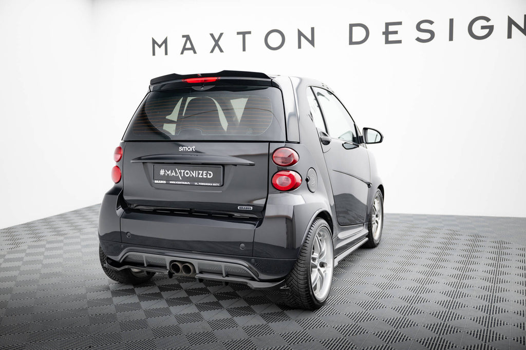 Maxton Design Spoiler CAP passend für Brabus Smart Fortwo C451 Facelift schwarz Hochglanz