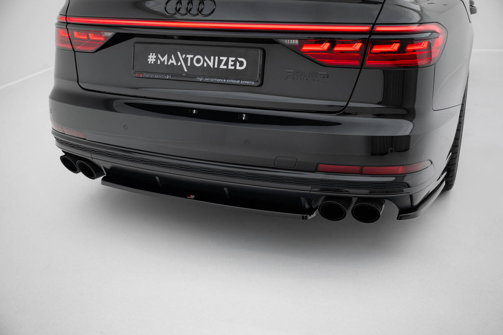 Maxton Design Heck Ansatz Flaps Diffusor passend für Audi S8 D5 schwarz Hochglanz