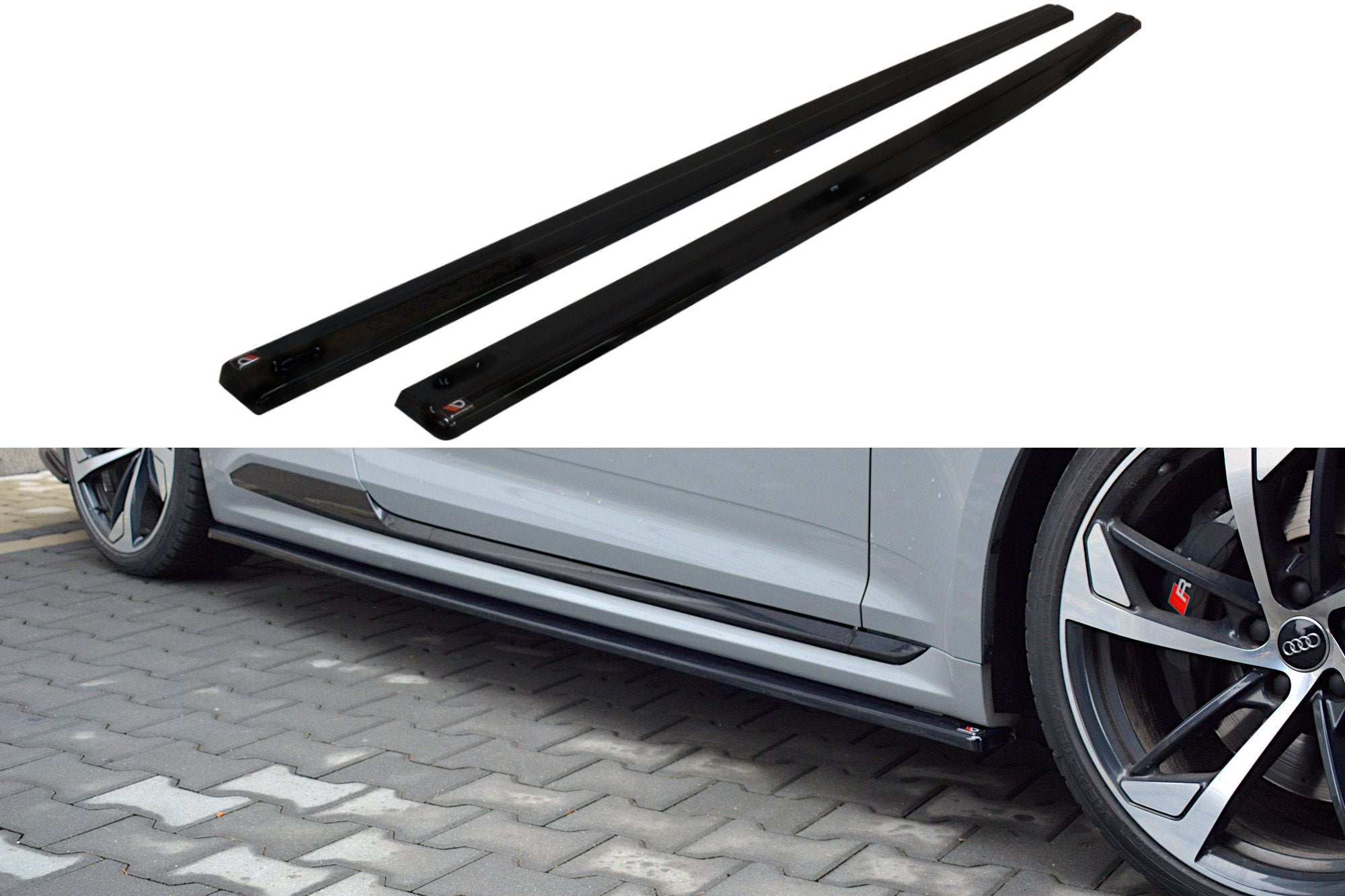 Maxton Design Street+ Seitenschweller Leisten passend für Audi RS5 Coupe F5 schwarz Hochglanz