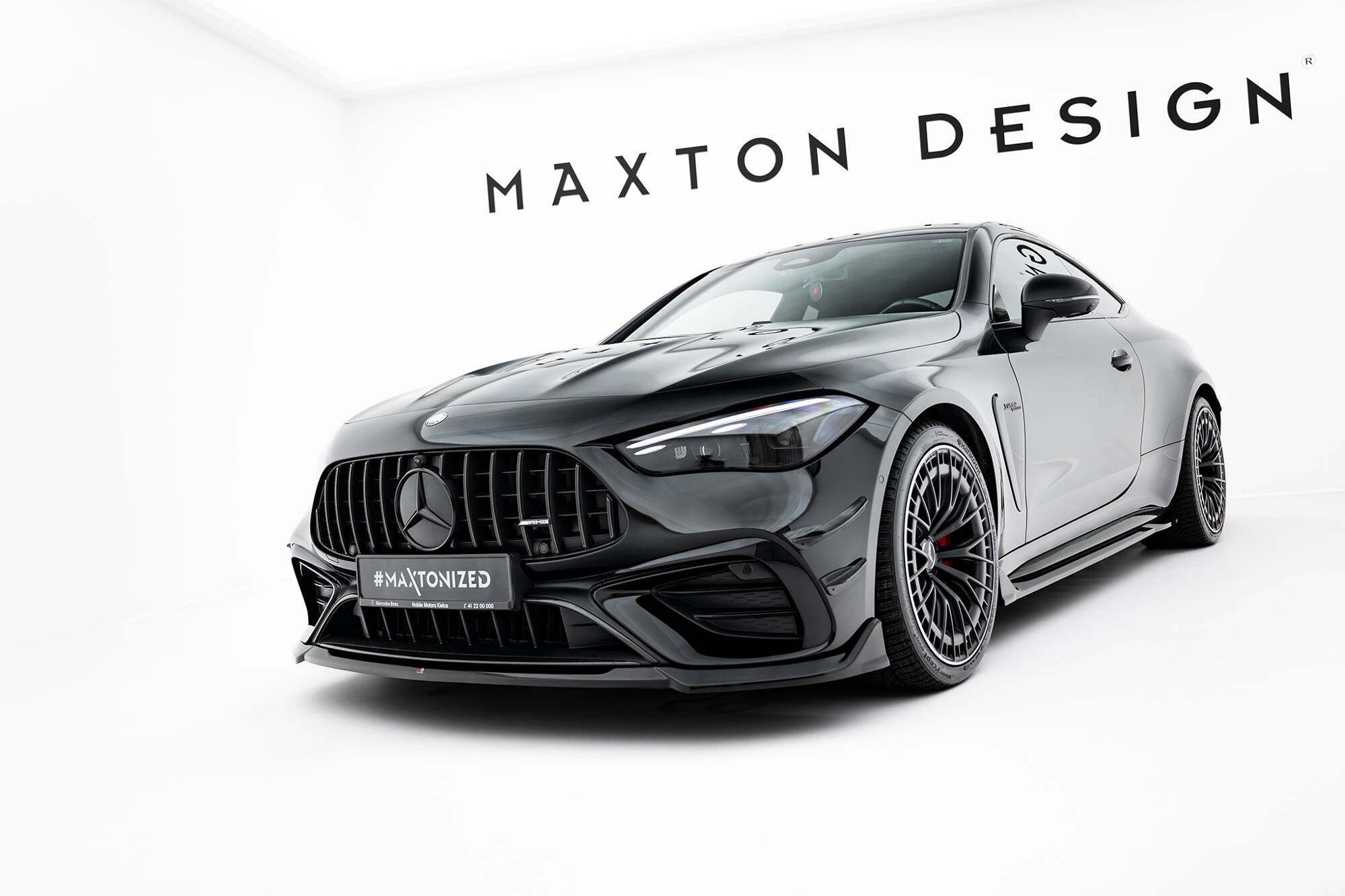 Maxton Design Street+ Spoilerlippe Front Ansatz V.1 passend für Mercedes-AMG CLE 53 C236 schwarz Hochglanz