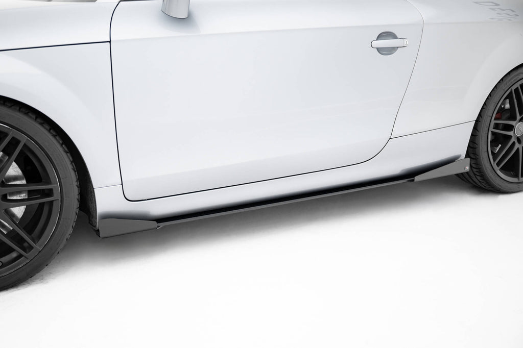 Maxton Design Seitenschweller Flaps passend für Audi TT S / TT S-Line 8J Facelift schwarz Hochglanz