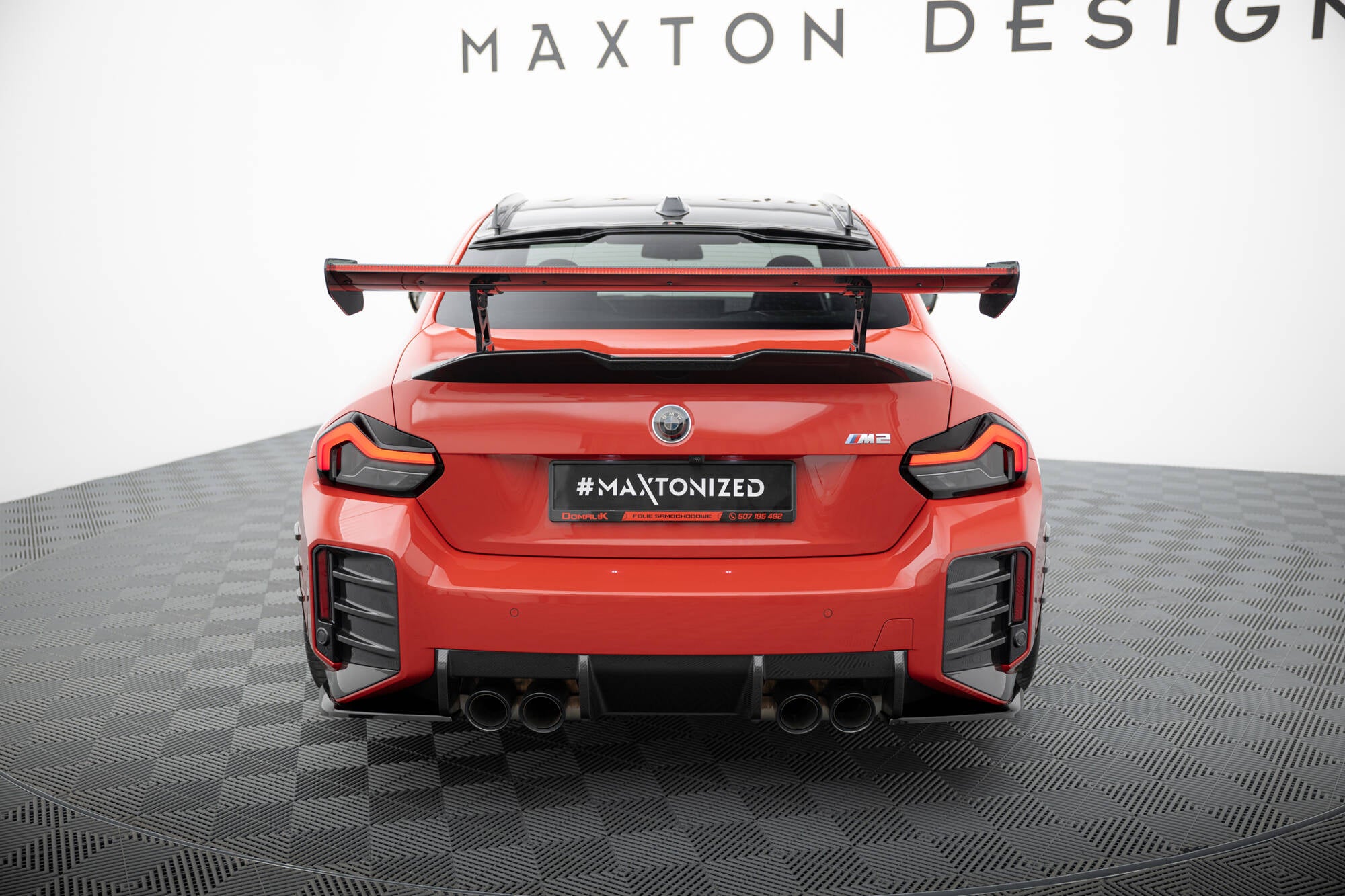 Maxton Design Carbon Spoiler With Internal Brackets Uprights + LED BMW M2 G87 für BMW M2 G87