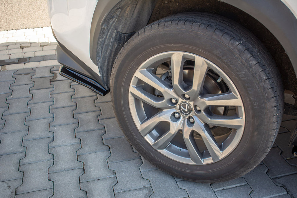 Maxton Design Heck Ansatz Flaps Diffusor passend für Lexus NX Facelift schwarz Hochglanz