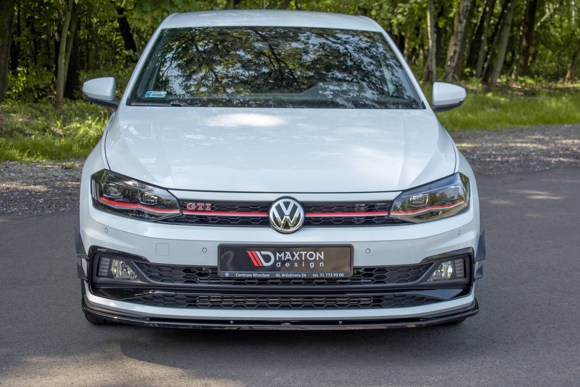 Maxton Design Street+ Spoilerlippe Front Ansatz V.1 passend für VW Polo GTI / R-line Mk6 schwarz Hochglanz