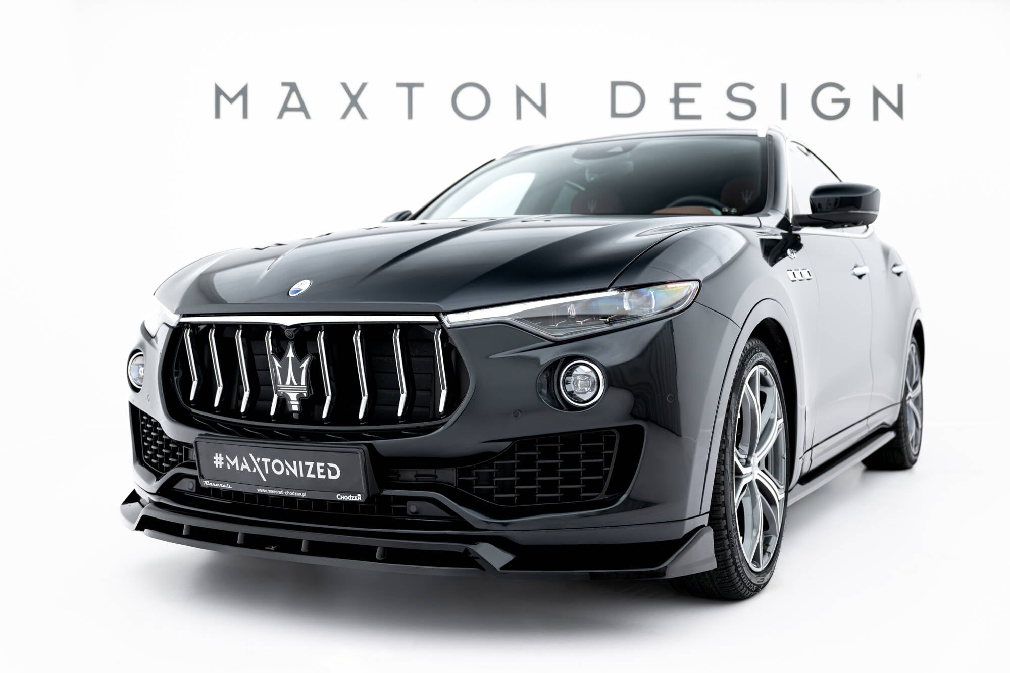 Maxton Design Street+ Spoilerlippe Front Ansatz passend für Maserati Levante GT Mk1 Facelift schwarz Hochglanz