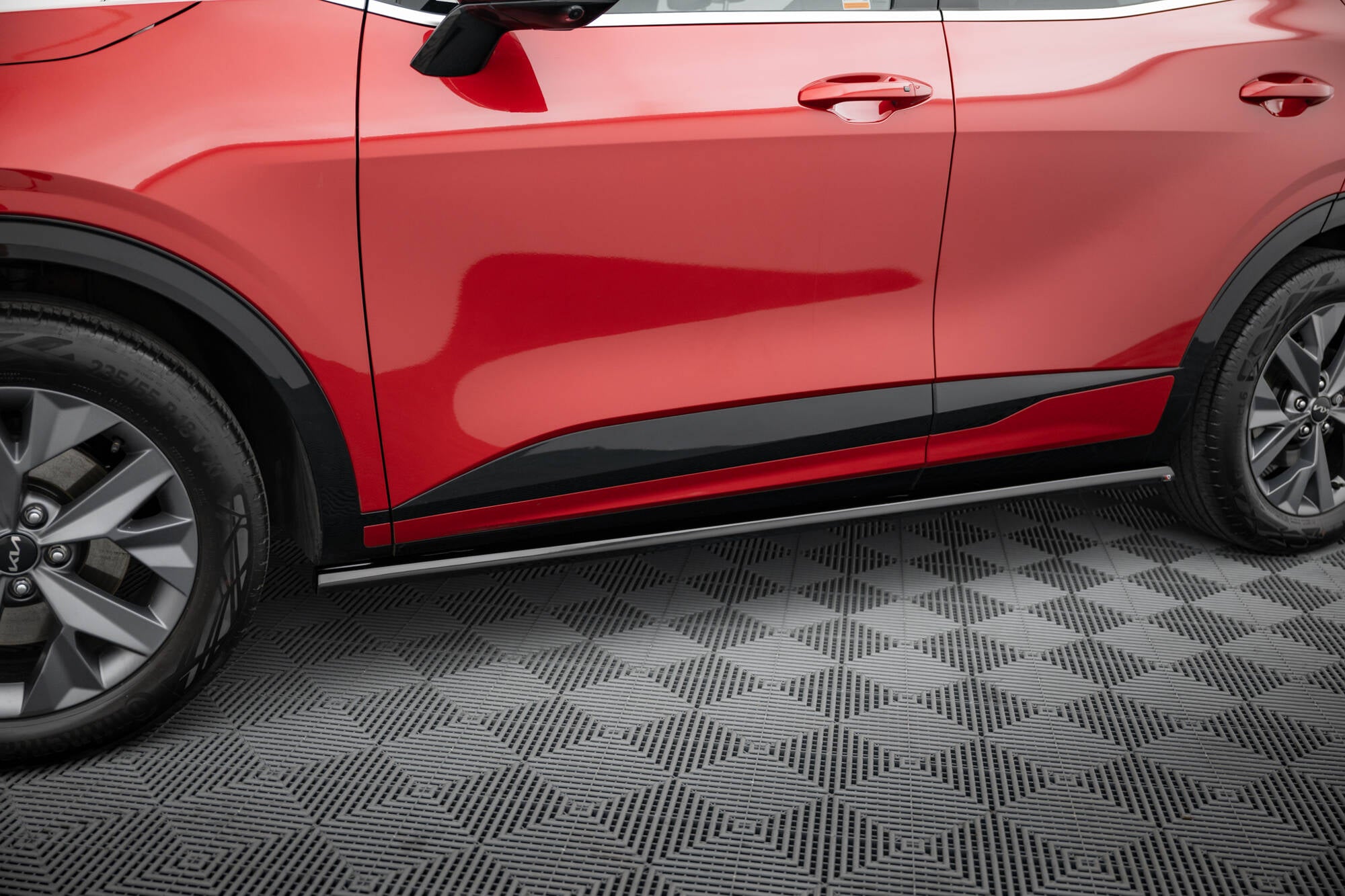 Maxton Design Street+ Seitenschweller Leisten passend für Kia Sportage GT-Line Mk5 schwarz Hochglanz