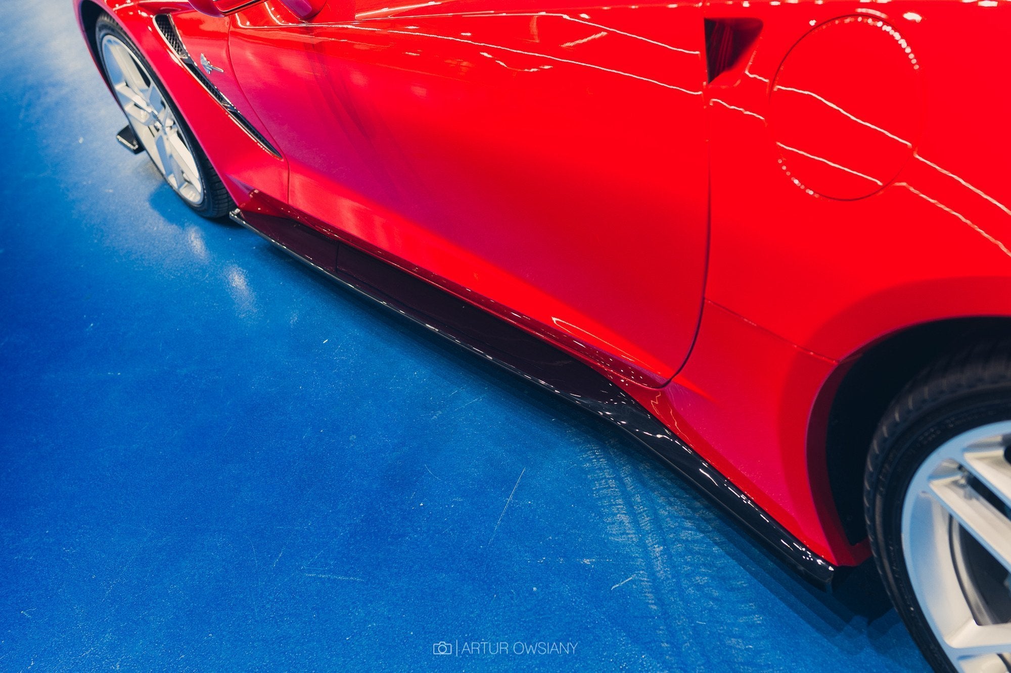 Maxton Design Street+ Seitenschweller Leisten passend für V.1 passend für Chevrolet Corvette Stingray C7 schwarz Hochglanz