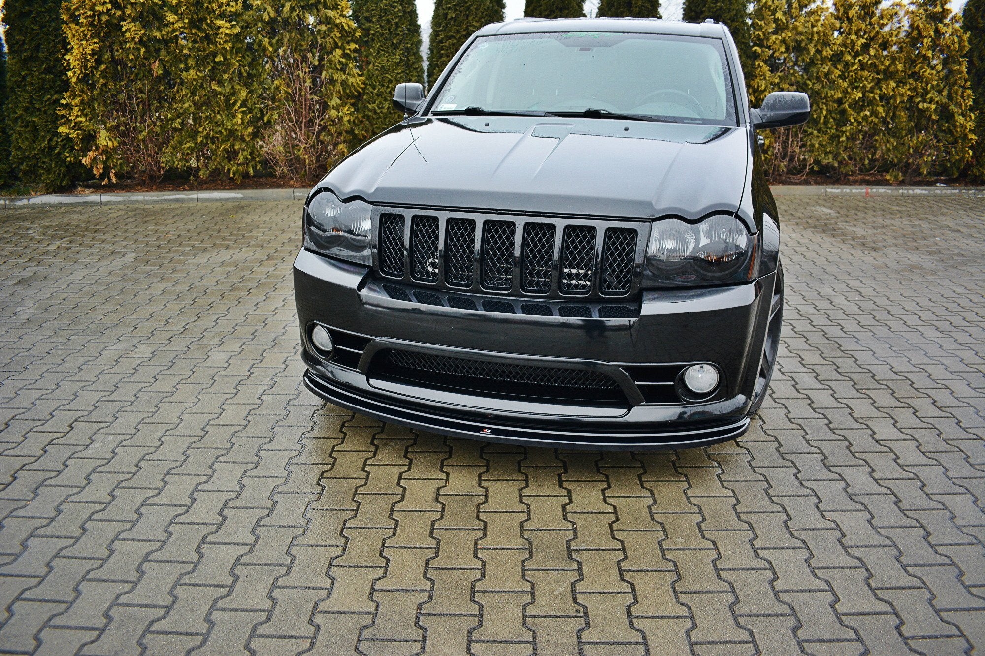 Maxton Design Street+ Spoilerlippe Front Ansatz V.1 passend für JEEP GRAND CHEROKEE WK STR8 schwarz Hochglanz