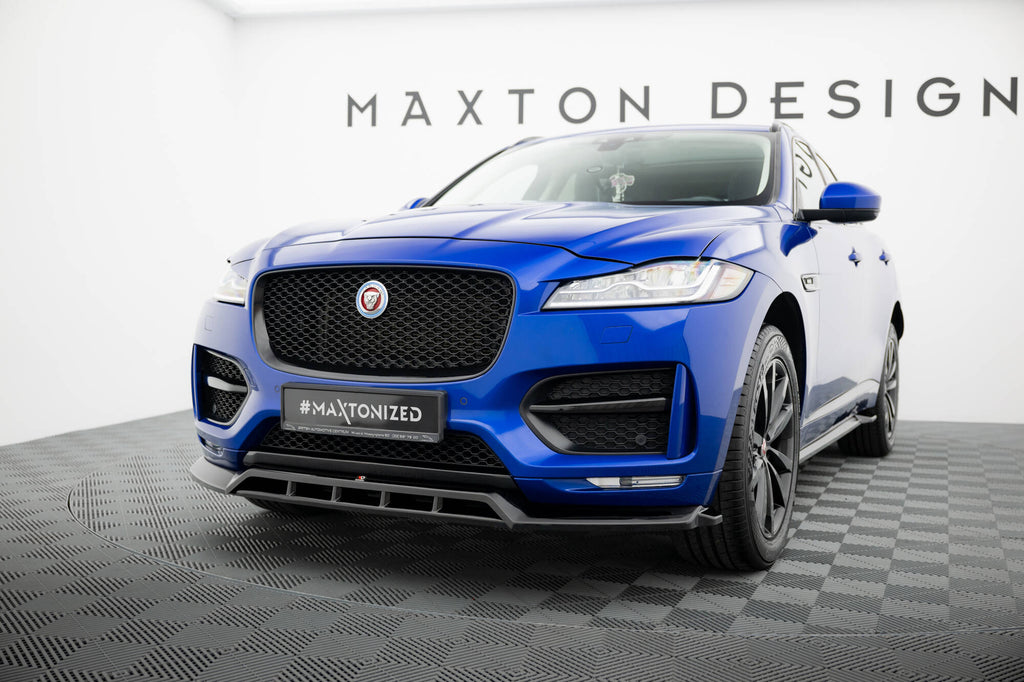 Maxton Design Street+ Spoilerlippe Front Ansatz passend für Jaguar F-Pace R-Sport X761 schwarz Hochglanz