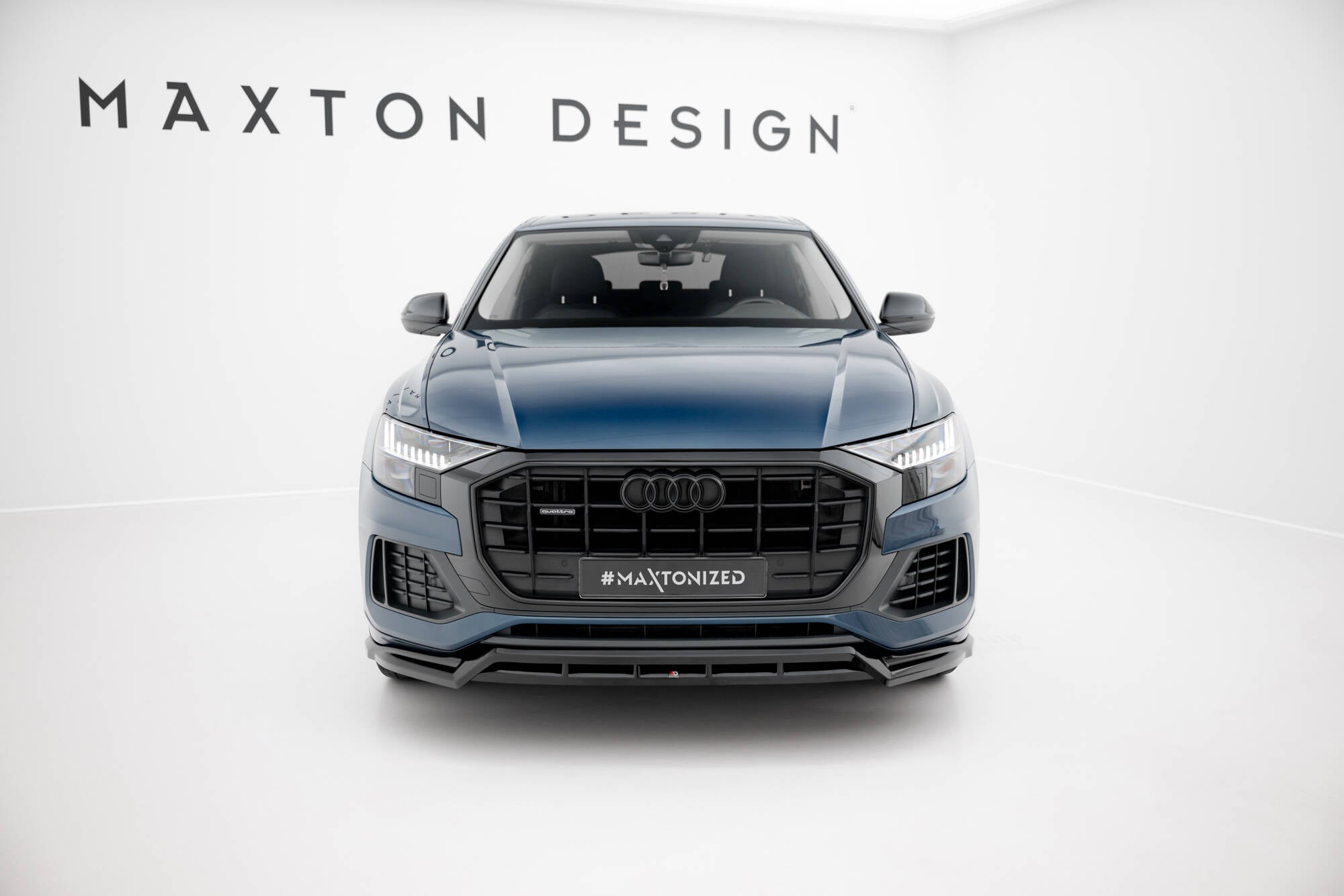 Maxton Design Street+ Spoilerlippe Front Ansatz passend für Audi Q8 Mk1 schwarz Hochglanz