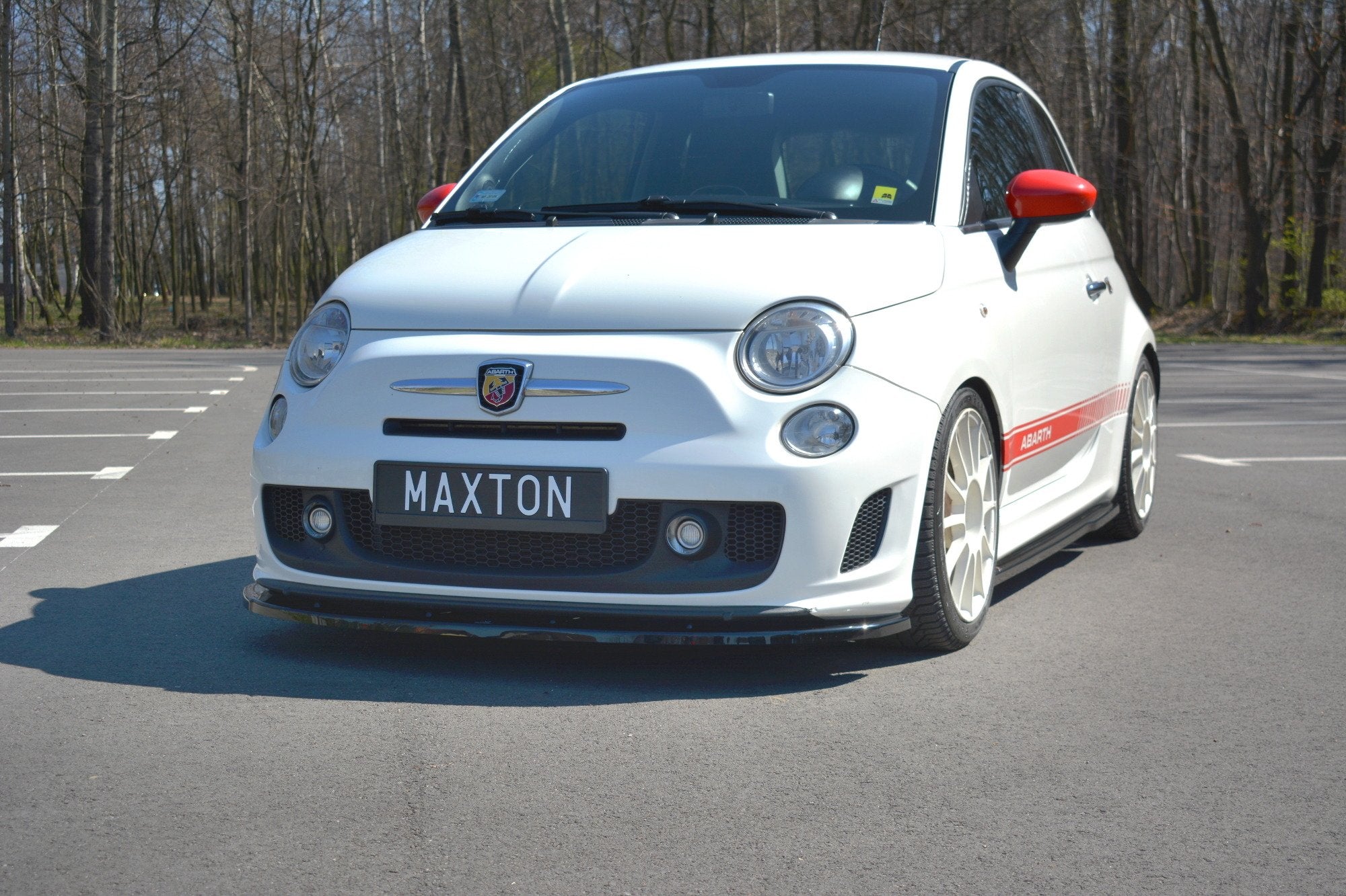 Maxton Design Street+ Spoilerlippe Front Ansatz V.2 passend für Abarth 500 Mk1 schwarz Hochglanz