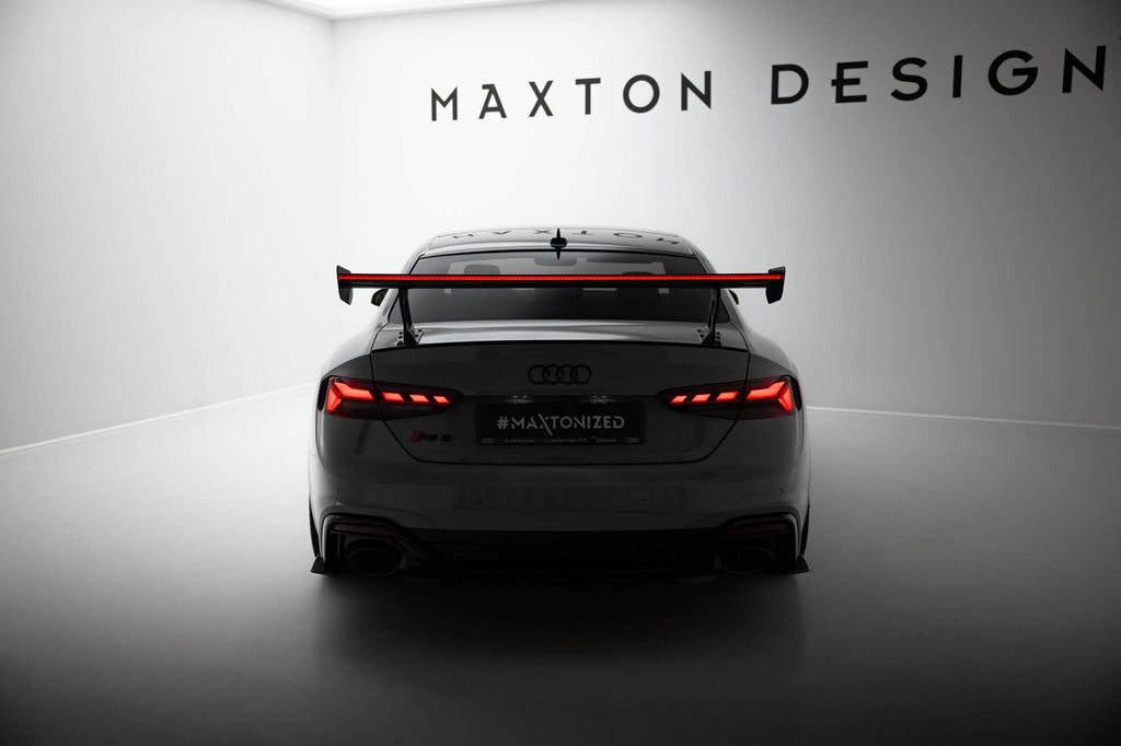 Maxton Design Carbon Spoiler With External Brackets Uprights V.1 + LED Audi A5 / A5 S-Line / S5 / RS5 Coupe F5 / F5 Facelift für Audi A5 / S5 / RS5