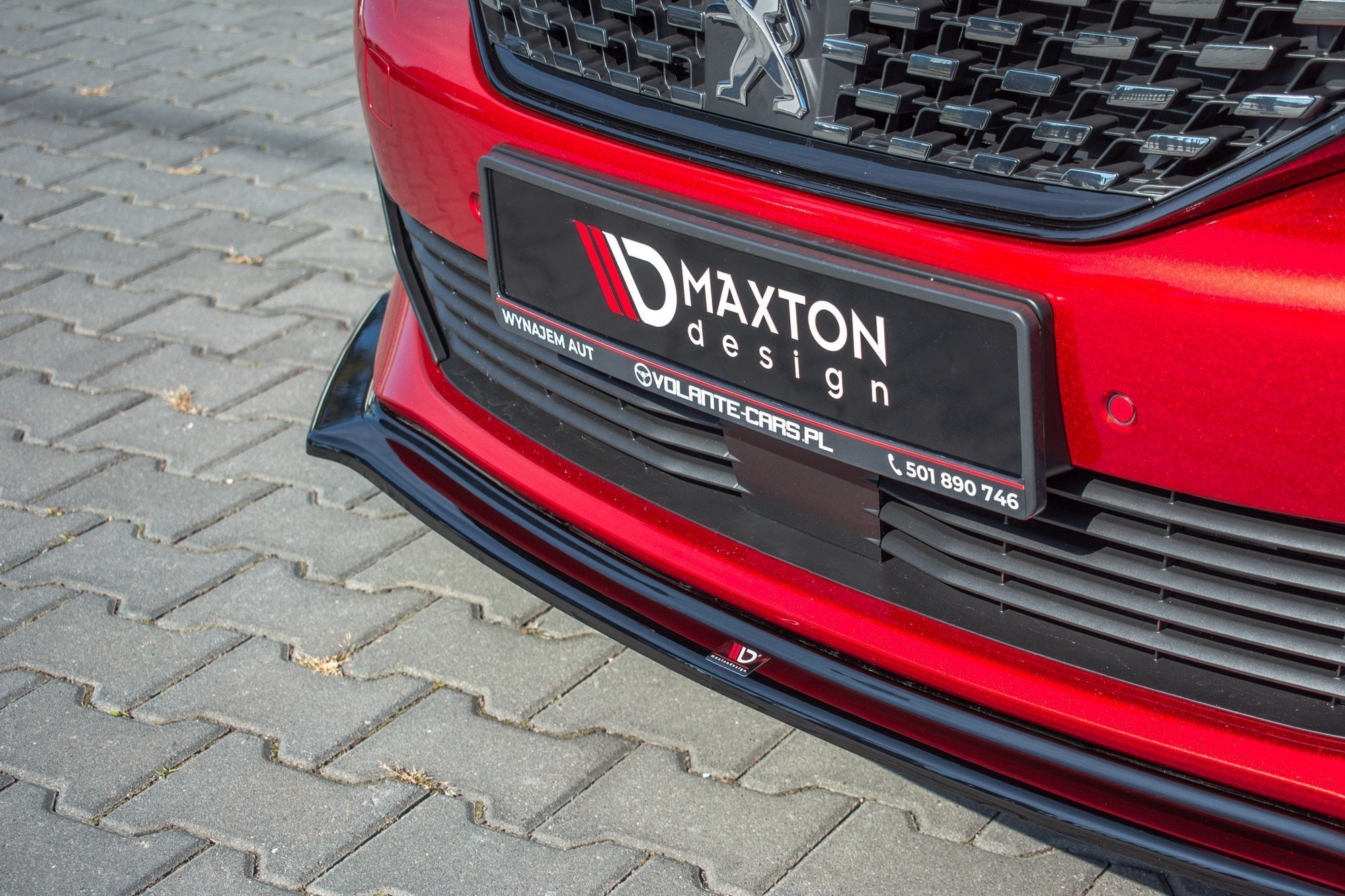 Maxton Design Street+ Spoilerlippe Front Ansatz V.2 passend für Peugeot 508 Mk2 schwarz Hochglanz