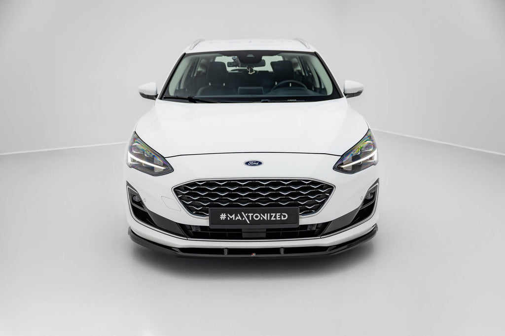 Maxton Design Street+ Spoilerlippe Front Ansatz V.1 passend für Ford Focus Vignale Mk4 schwarz Hochglanz