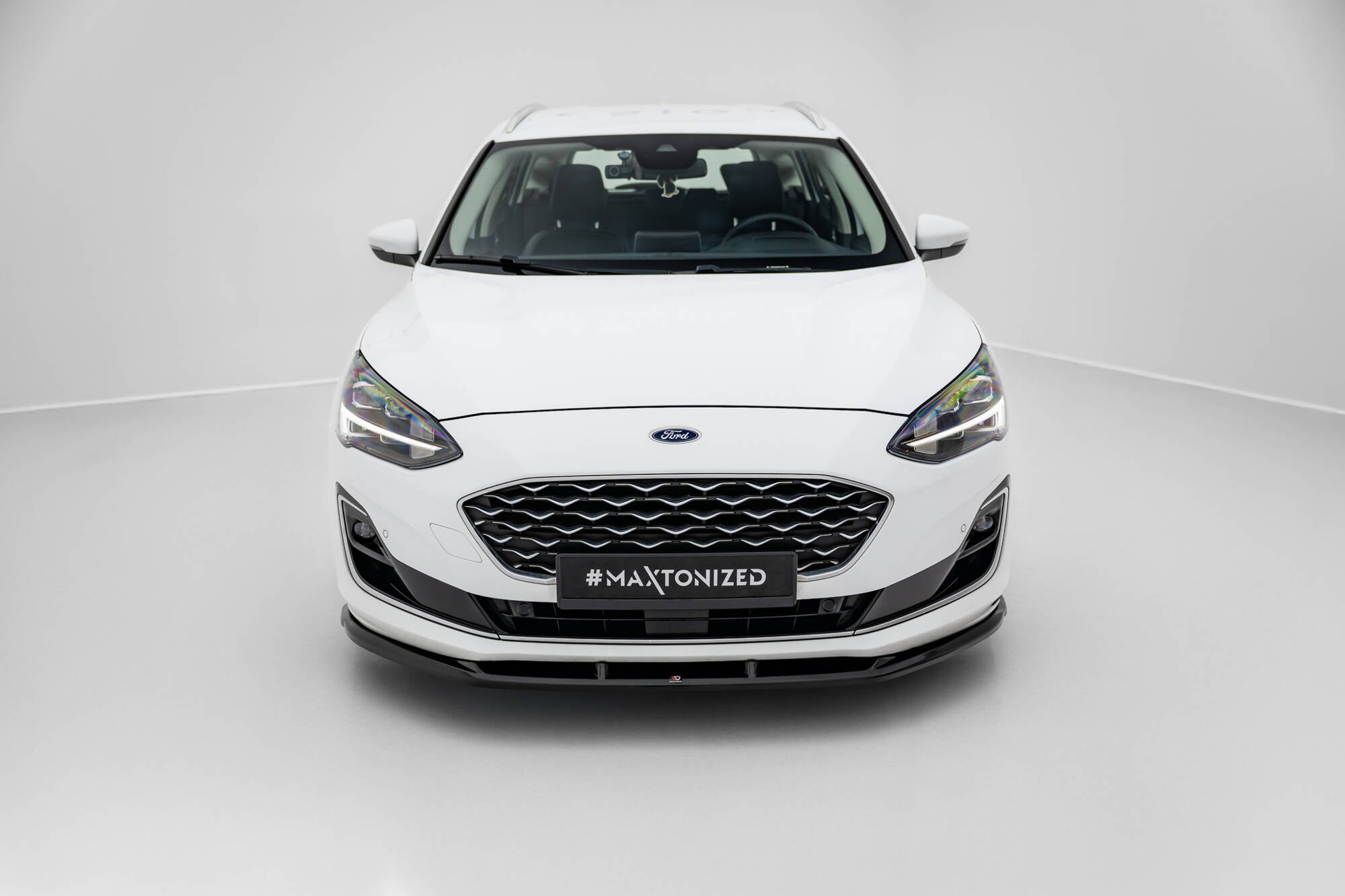 Maxton Design Street+ Spoilerlippe Front Ansatz V.1 passend für Ford Focus Vignale Mk4 schwarz Hochglanz