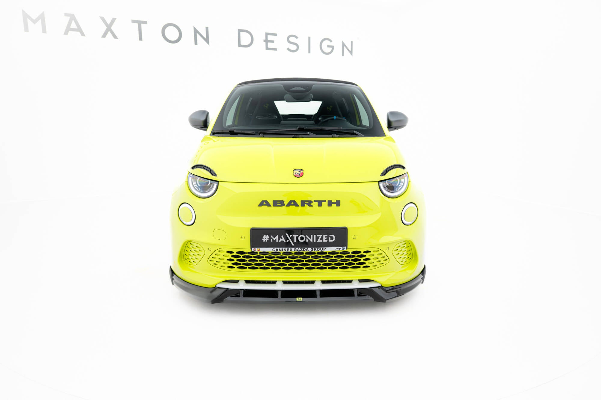 Maxton Design Street+ Spoilerlippe Front Ansatz passend für Abarth 500e schwarz Hochglanz
