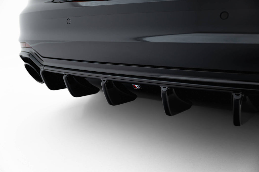 Maxton Design Diffusor Heck Ansatz passend für Audi RS5 Coupe / Sportback F5 schwarz Hochglanz
